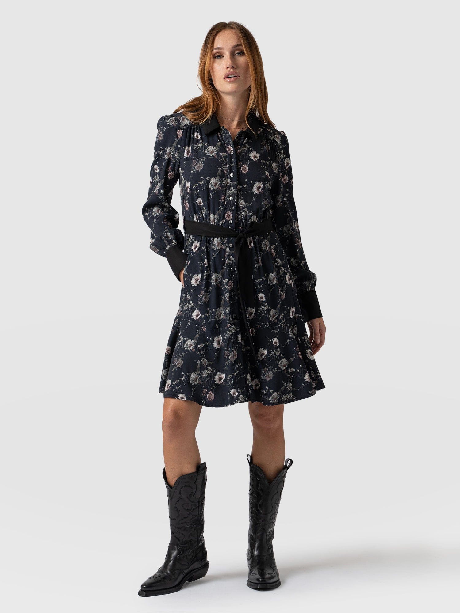 Lori Fit & Flare Dress in Dark Elegance - Women's Dresses | Saint + Sofia® USA